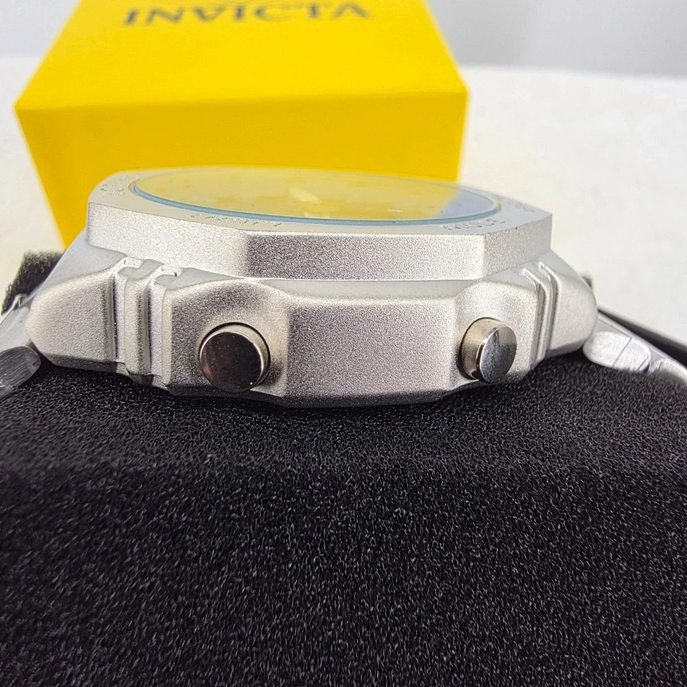 Activa by Invicta Dual Time Watch Silver Blue Dial Analog Digital 43015 Mens